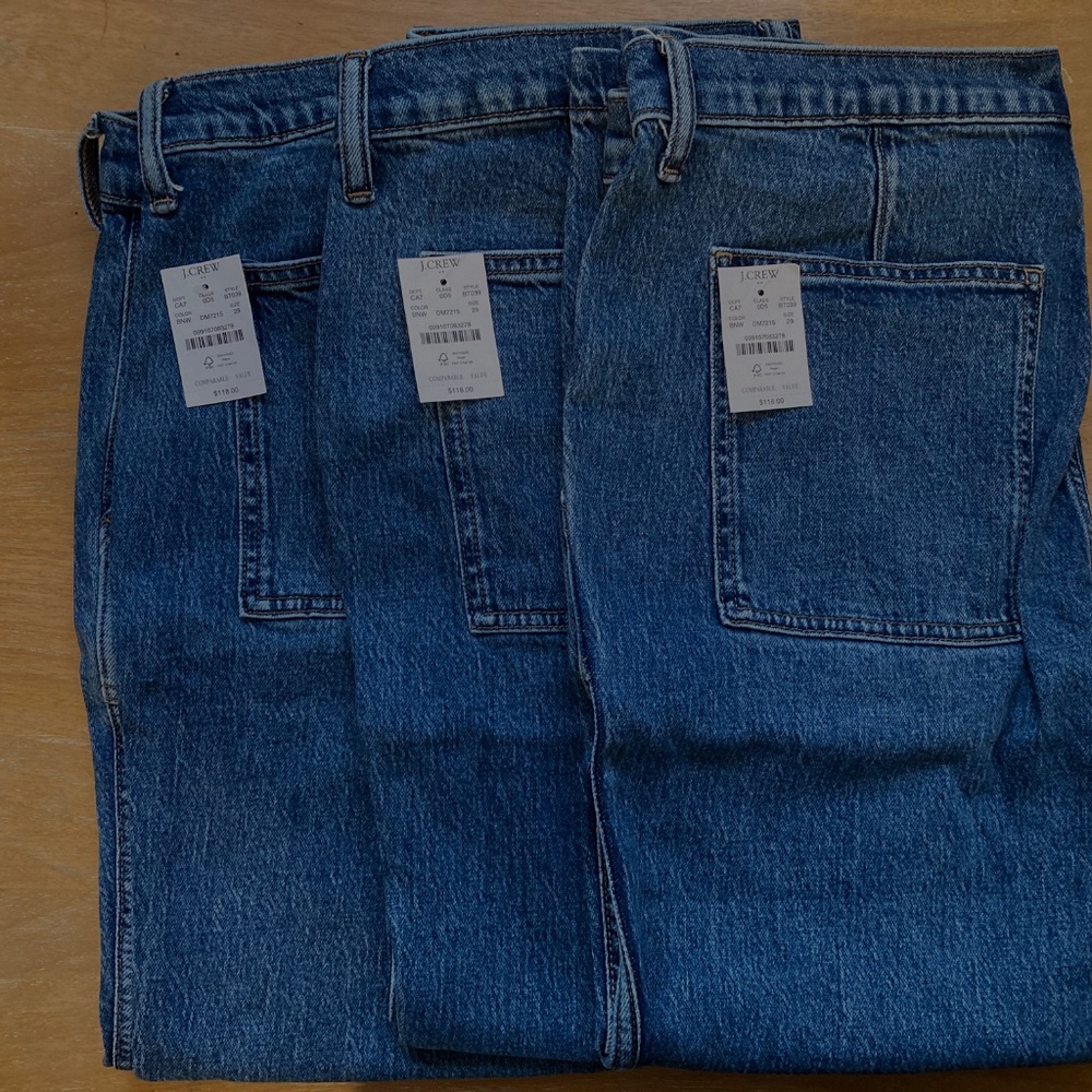 NWT *set of 3* J. Crew Womens Utility Cropped Ankle Stretch Patch Pocket